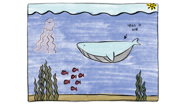 whale postcard